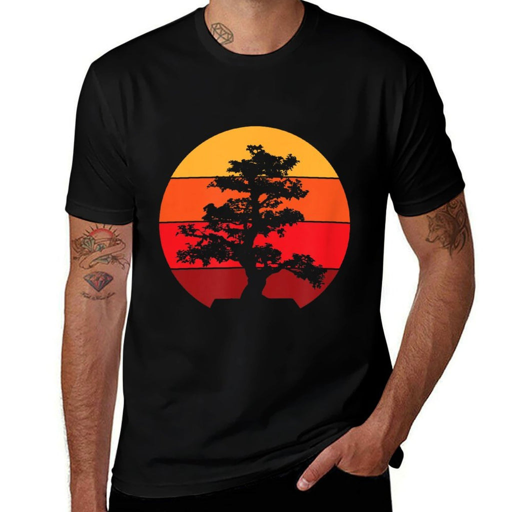 Pacific Ocean Beach Bonsai Tree Sun Retro Vintage  Odor-resistant T-Shirt