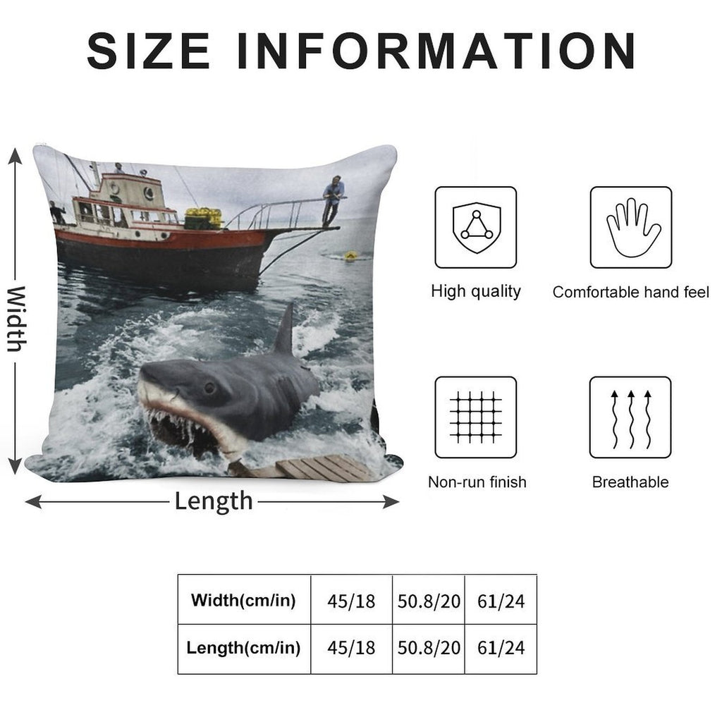 Jaws Photography Soft Decorative Cover Throw Pillow