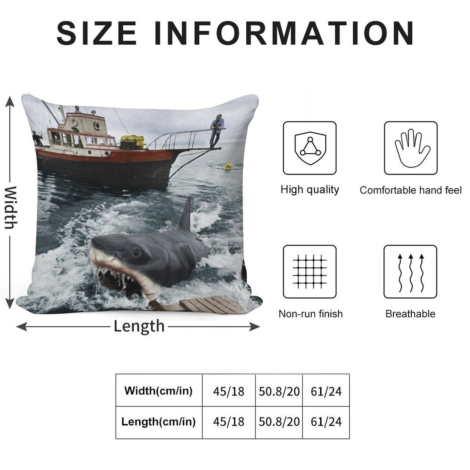 Jaws Photography Soft Decorative Cover Throw Pillow