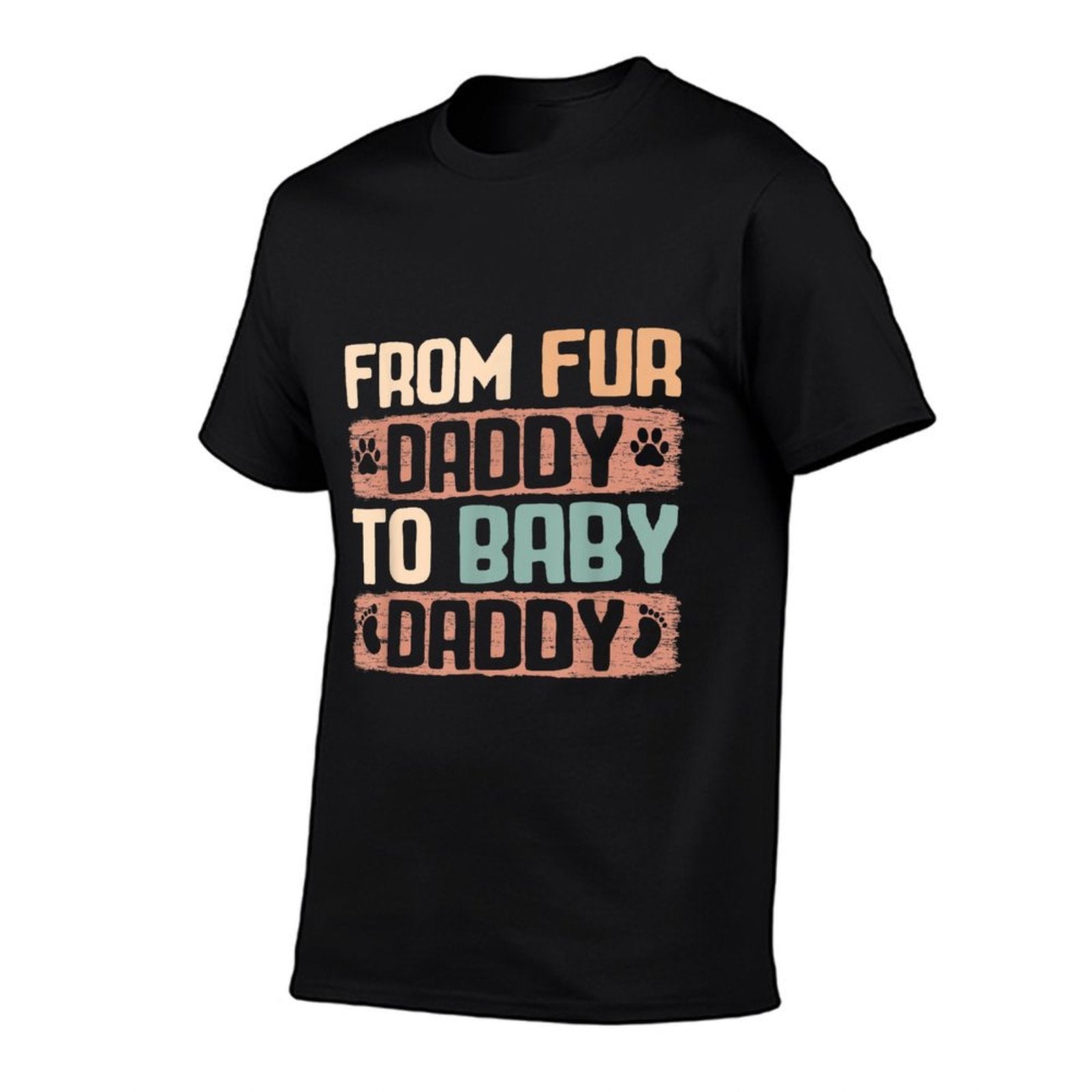 From Fur Daddy To Baby Daddy Funny Dog Dad Pregnancy Announc  Rolled Sleeves T-Shirt