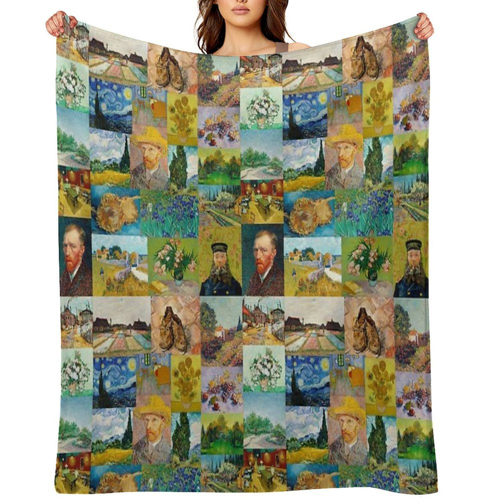 Van Gogh Collage Premium Throw Blanket