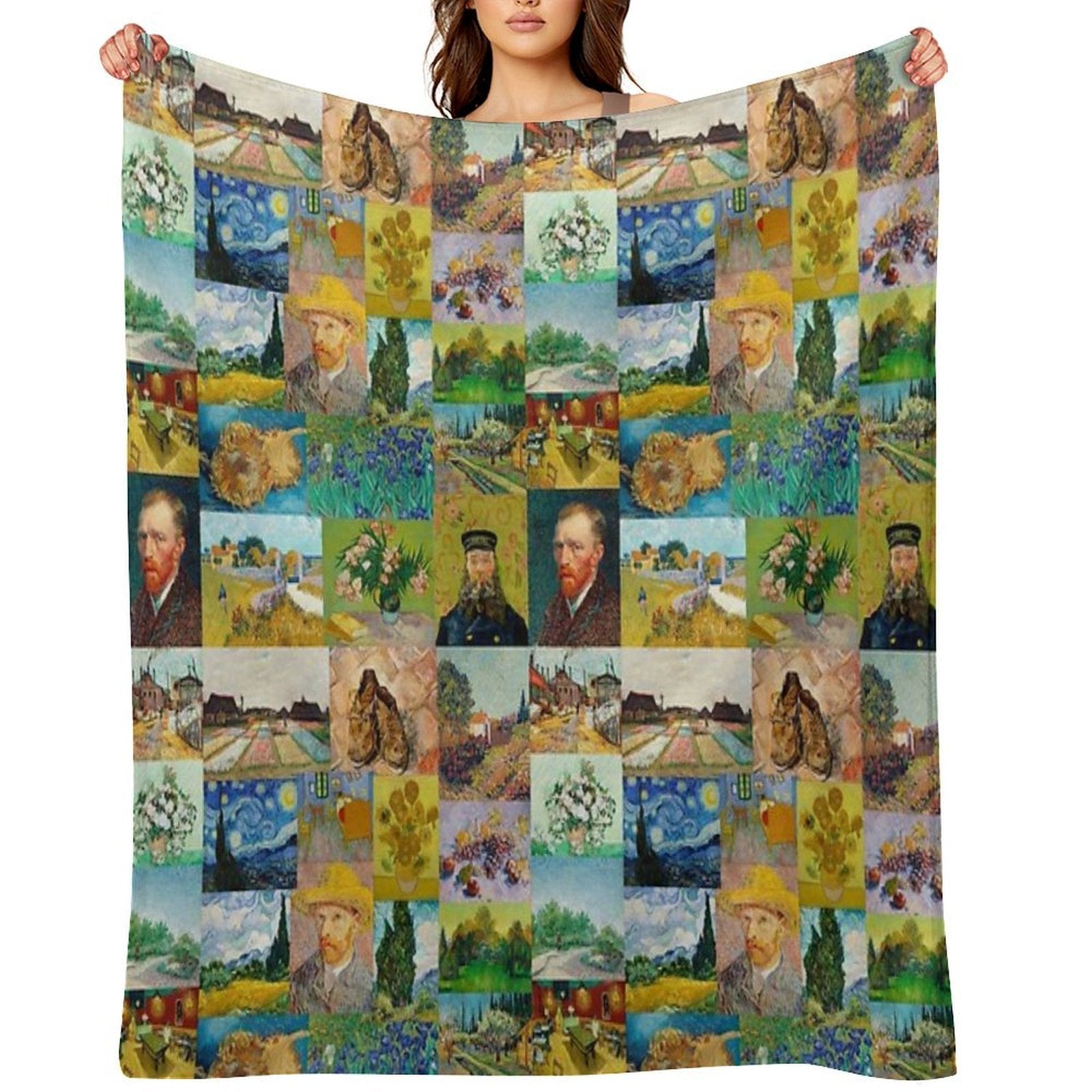 Van Gogh Collage Premium Throw Blanket
