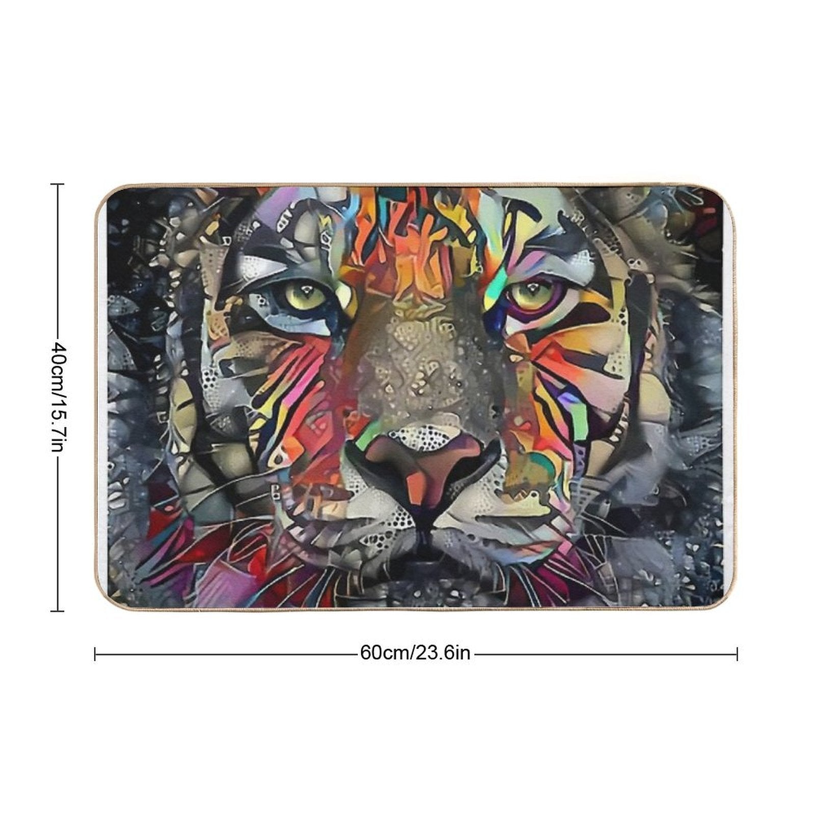 Mikka Jr, Tiger, Tigre, Lea Roche Paintings  Stain-Proof Bath Mat