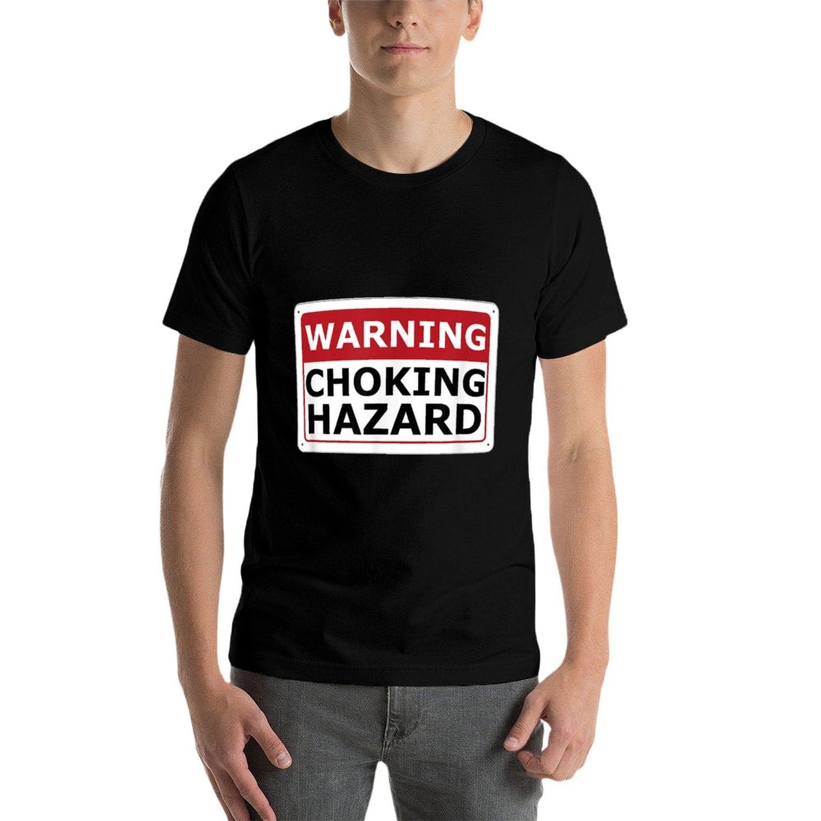 Warning Choking Hazard Funny Adult Meme  Relaxed-fit T-Shirt
