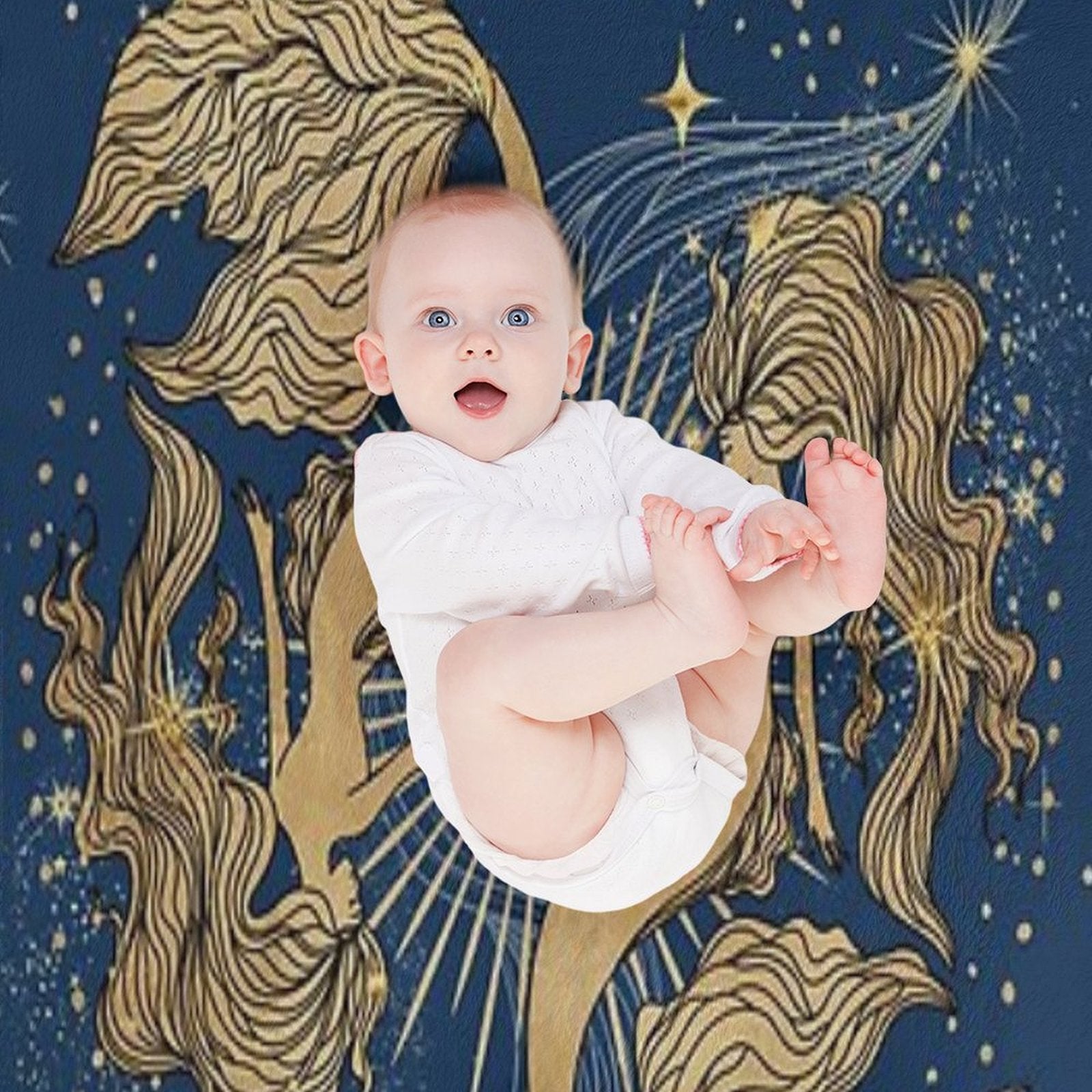 Pisces Zodiac Woman Multi-functional Throw Blanket