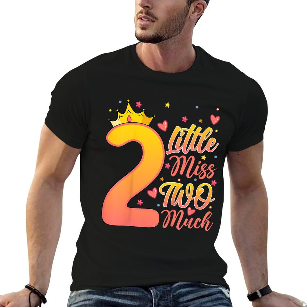 Kids Little Miss Two Much Kids 2 Years Old 2nd Birthday Party  Affordable Price T-Shirt