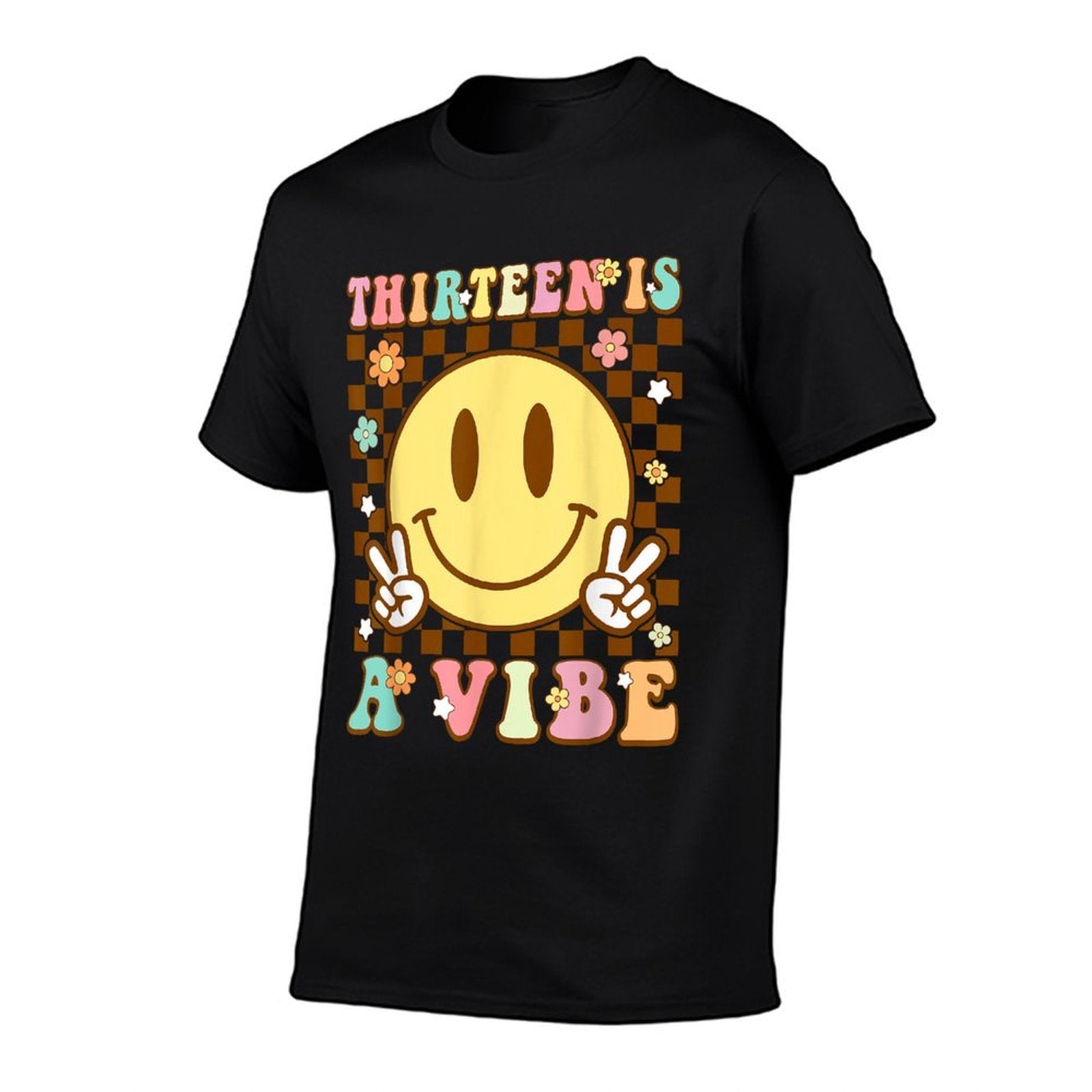 Thirteen Is A Vibe 13th Birthday Groovy 13 Year Old Boy Girl  Vintage-inspired T-Shirt