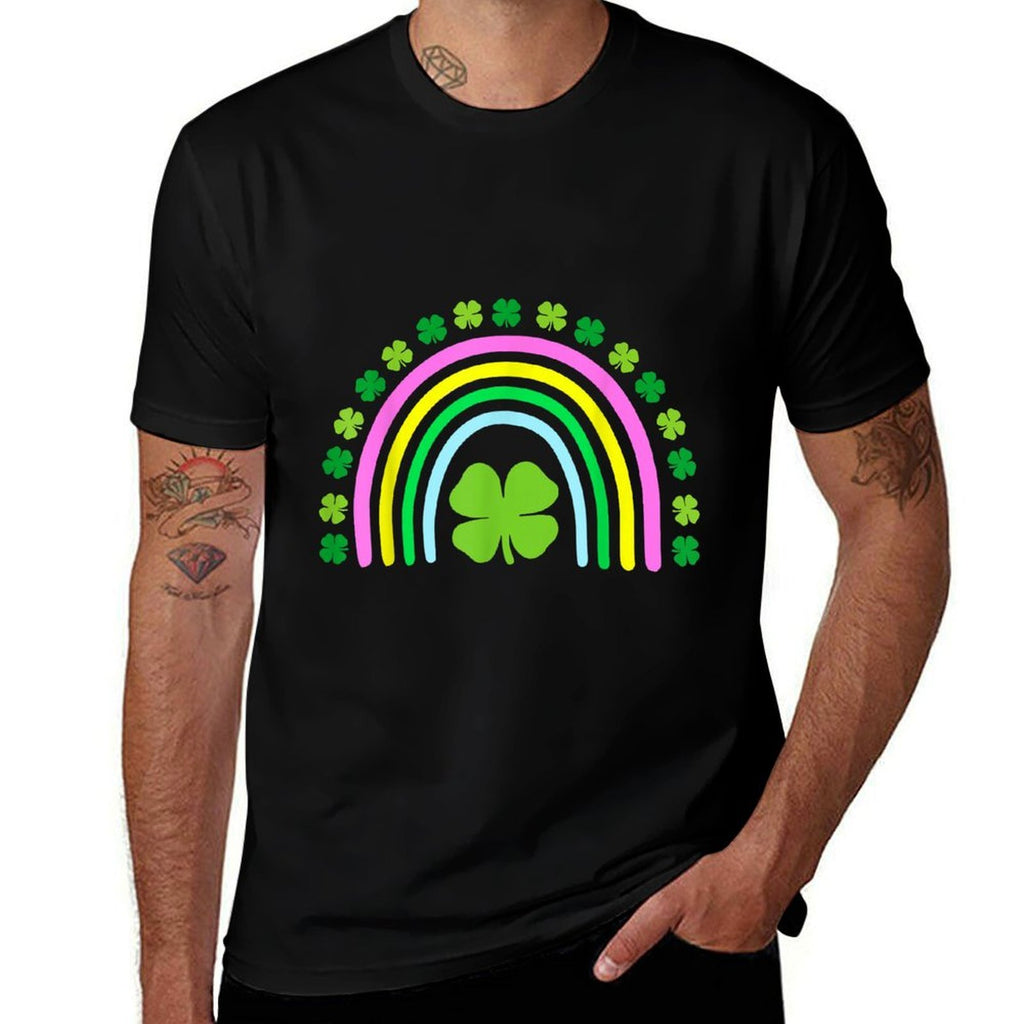Green Four Leaf Clover Rainbow St Patricks Day  Versatile T-Shirt