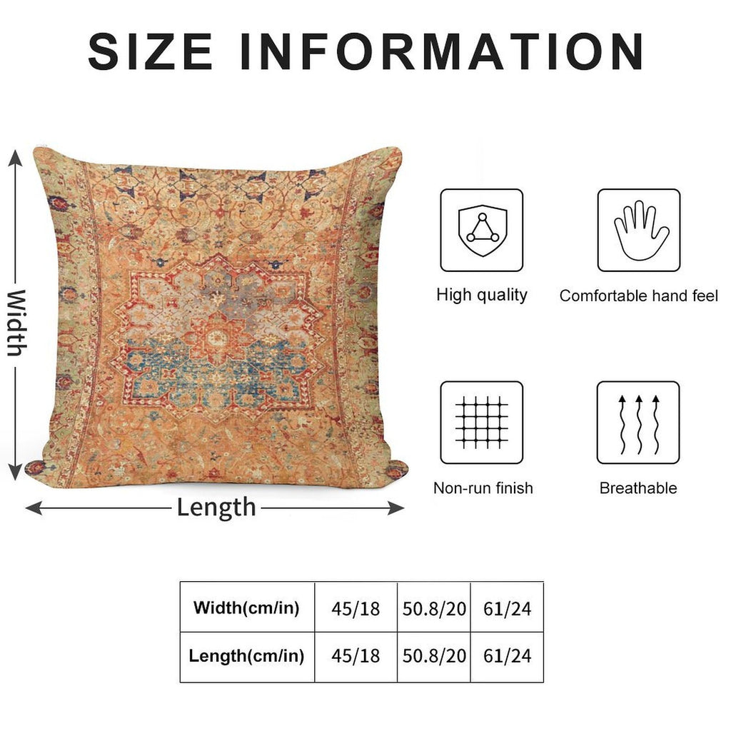 16th Century Persian Carpet Print Soft Style Accent Throw Pillow
