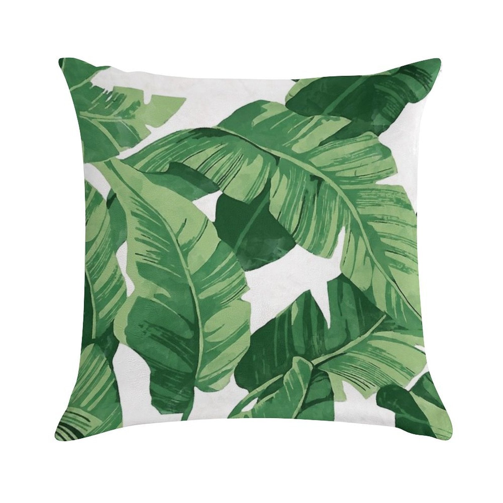 Tropical Banana Leaves II Soft Washable Throw Pillow