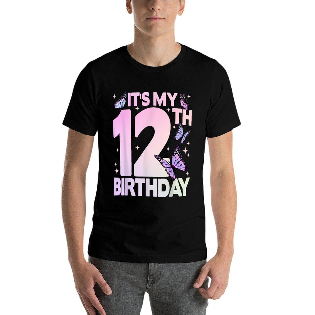 12th Birthday, Girl 12 Years, Butterflies And Number 12  Breathable T-Shirt