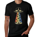 Alien UFO Abduction Weed Cannabis Marijuana Leaf Funny  Moisture-wicking T-Shirt