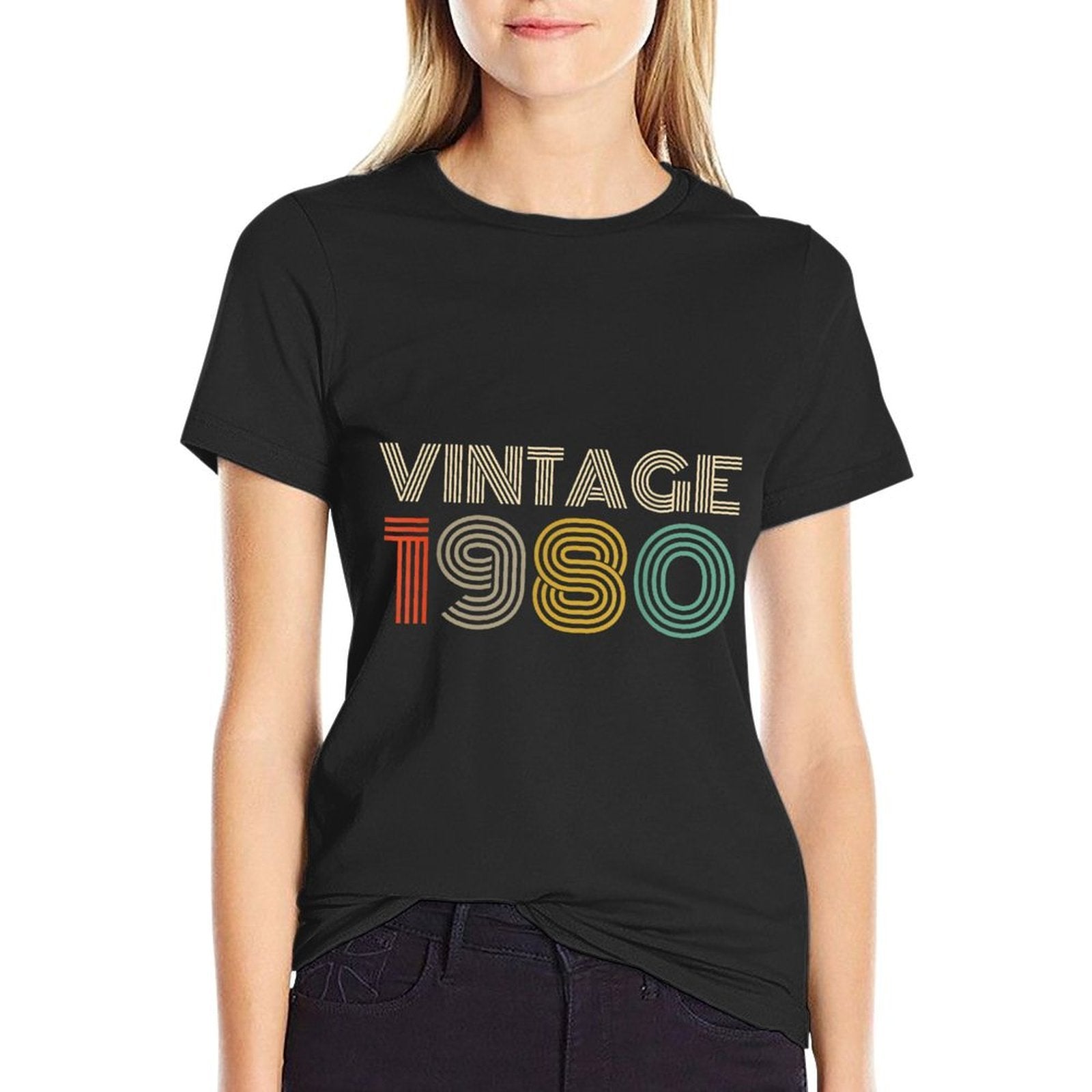 40th Birthdays For Women Men - Vintage 1980  Wrinkle-resistant T-Shirt
