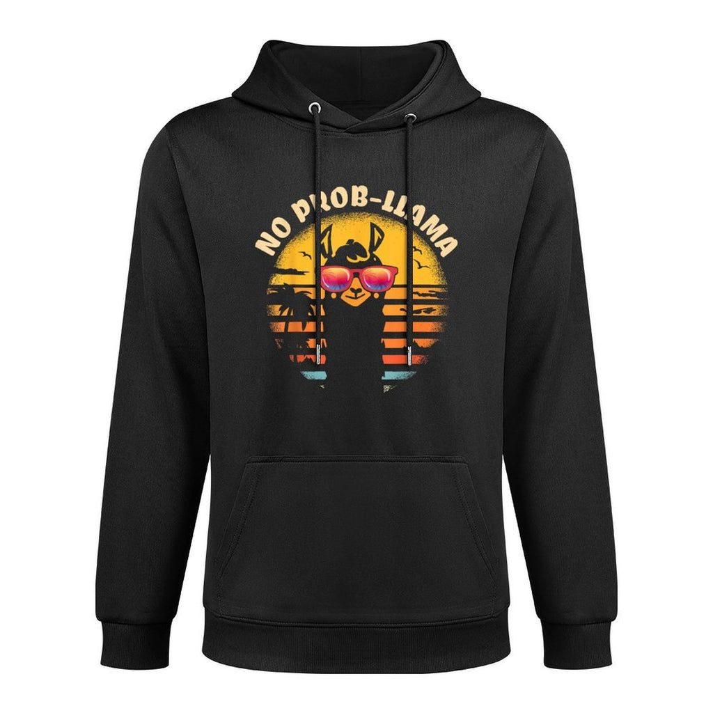 Retro NO PROB-LLAMA Gift - Vintage Llama Alpaca Gift Idea Medium-Weight Fabric Hoodie