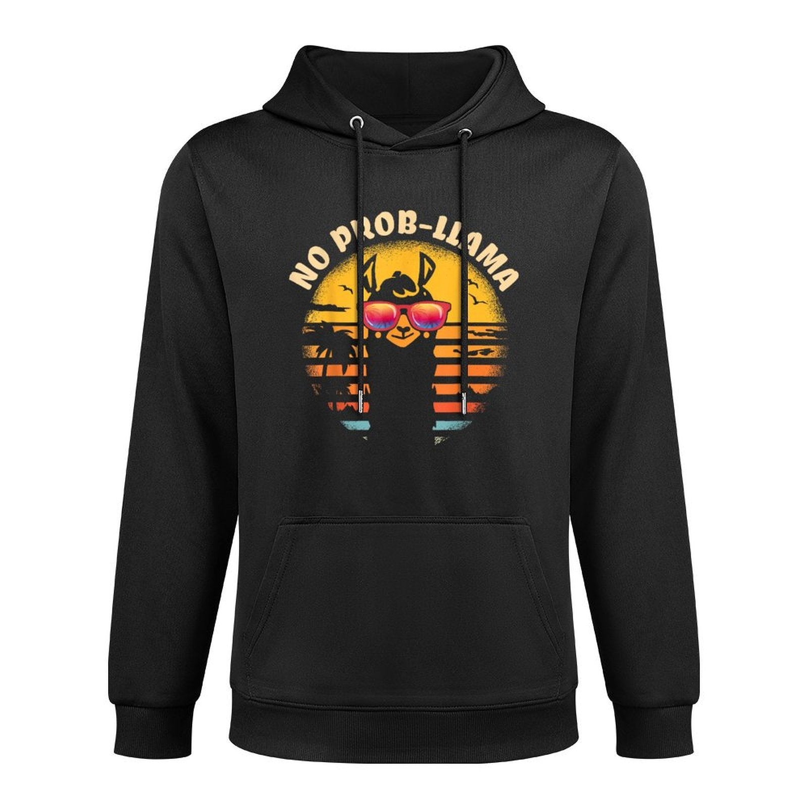Retro NO PROB-LLAMA Gift - Vintage Llama Alpaca Gift Idea Medium-Weight Fabric Hoodie