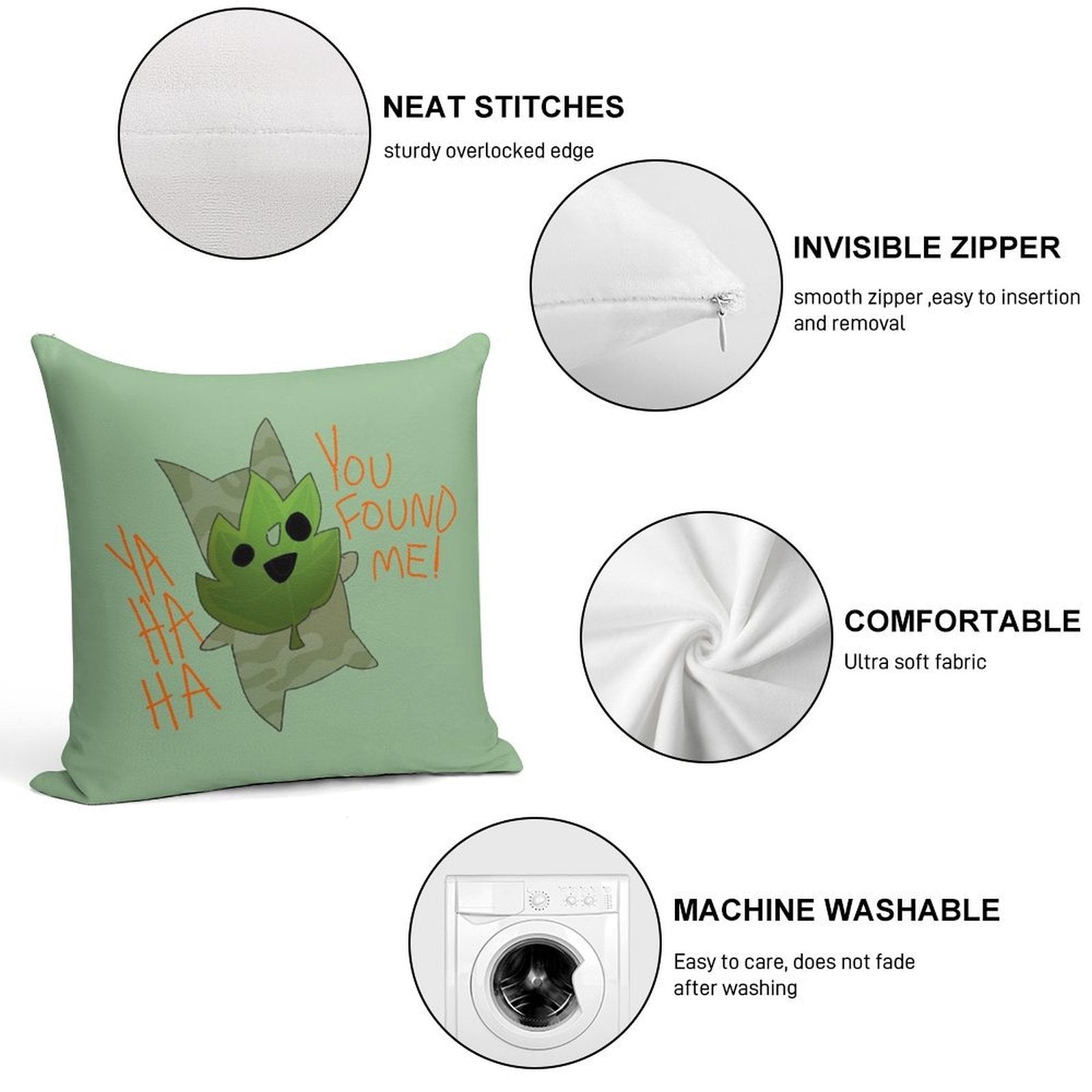You Found Him! Soft Washable Throw Pillow