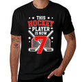 Kids 7th Ice Hockey Birthday Seven Year Old Ice Hockey Player Premium Comfortable T-Shirt