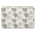 Tropical Monstera Leaves with Thin Black Outlines  Non-Slip Bath Mat