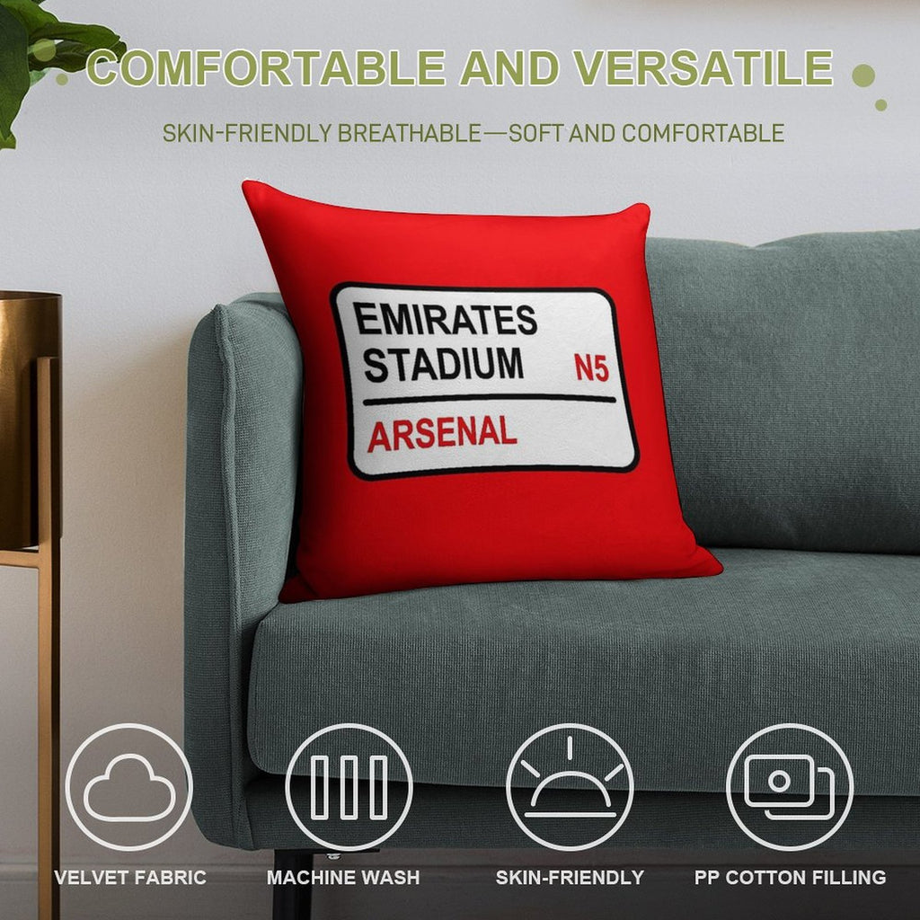 Emirates Stadium Football Sign Soft High-Density Material Throw Pillow