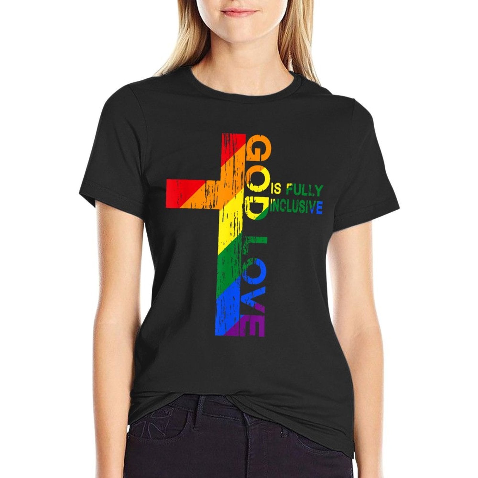 Gods Love Is Fully Inclusive Christian Jesus LGBT Gay Pride  Vintage-inspired T-Shirt