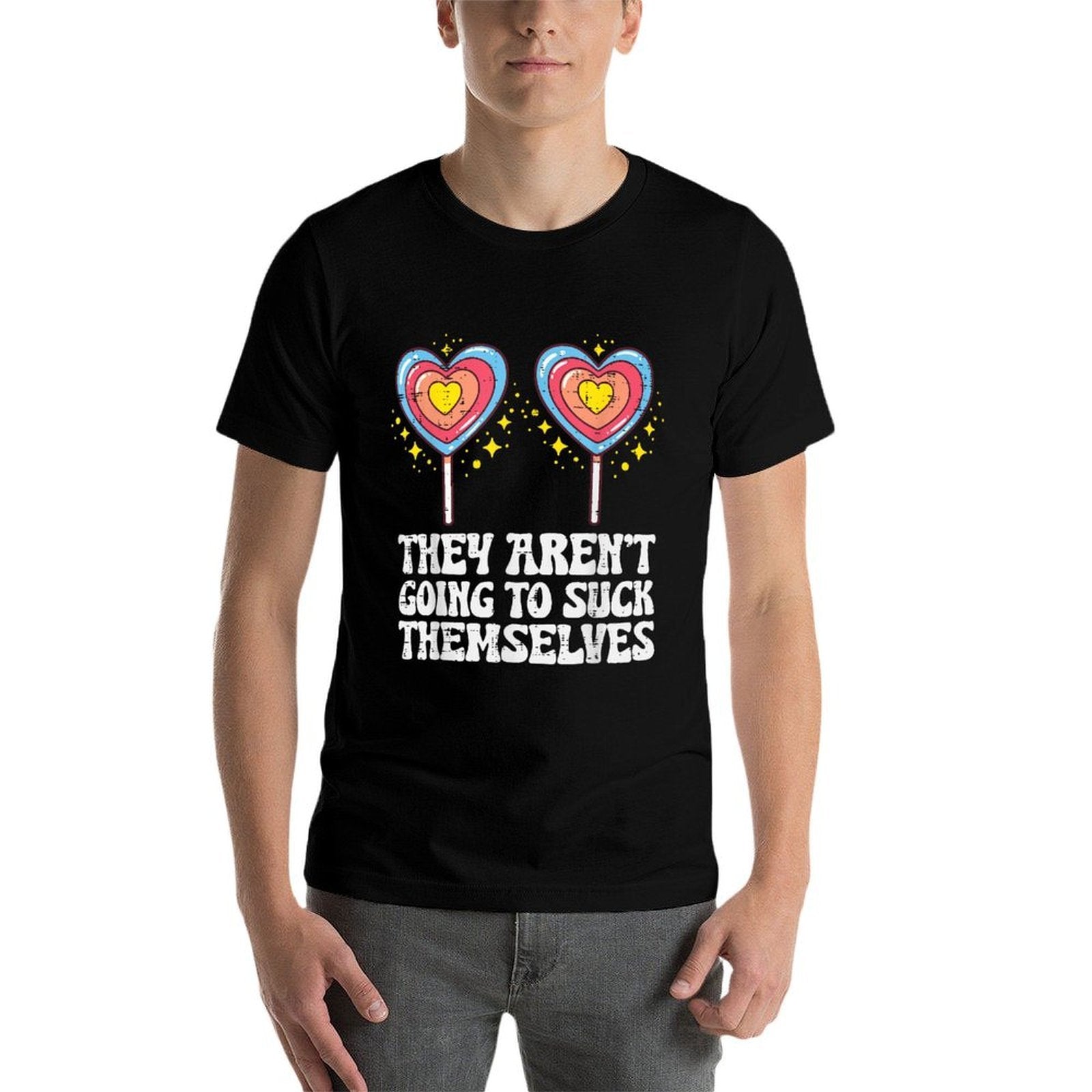 Inappropriate Lollipops Funny Adult Humor Meme Women Men Comfortable T-Shirt