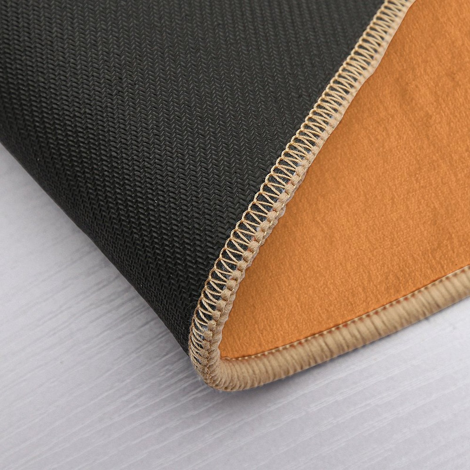 Autumn Leaves Are Dark Blue, Gray And Dark Yellow .  Fade-Resistant Bath Mat