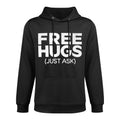 Funny Free Hugs Unisex-Adults Black Cotton Small Casual Wear Hoodie