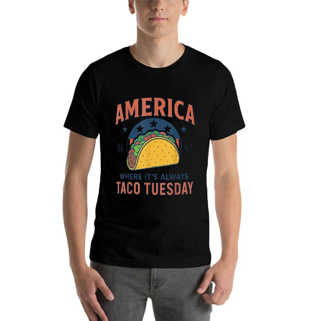 Retro America Where Its Always Taco Tuesday 4th Of July  Quick-drying T-Shirt