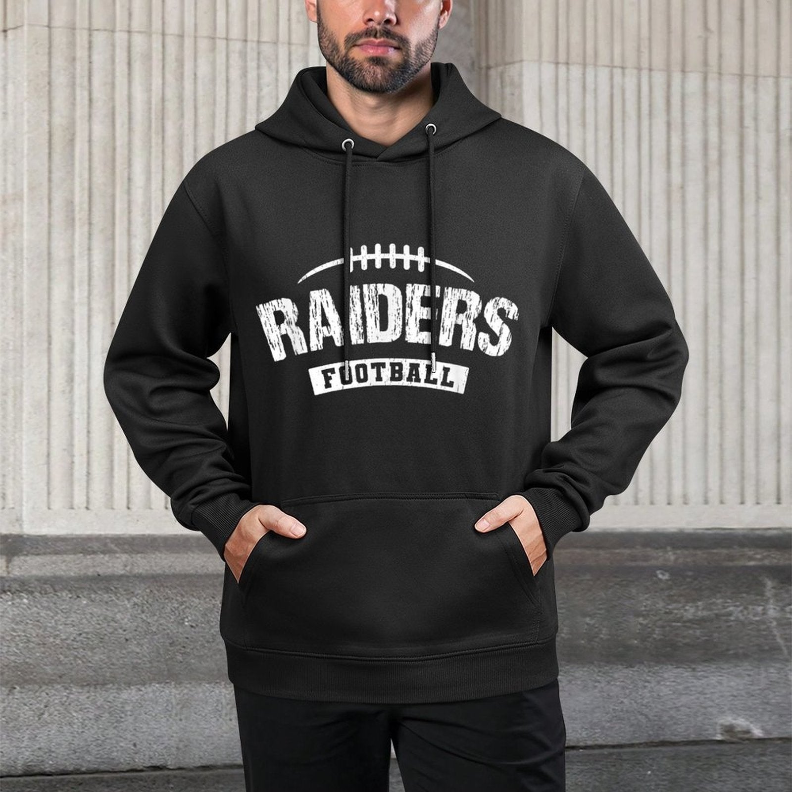Raiders Navarre Football Distressed HS Relaxed Fit Hoodie