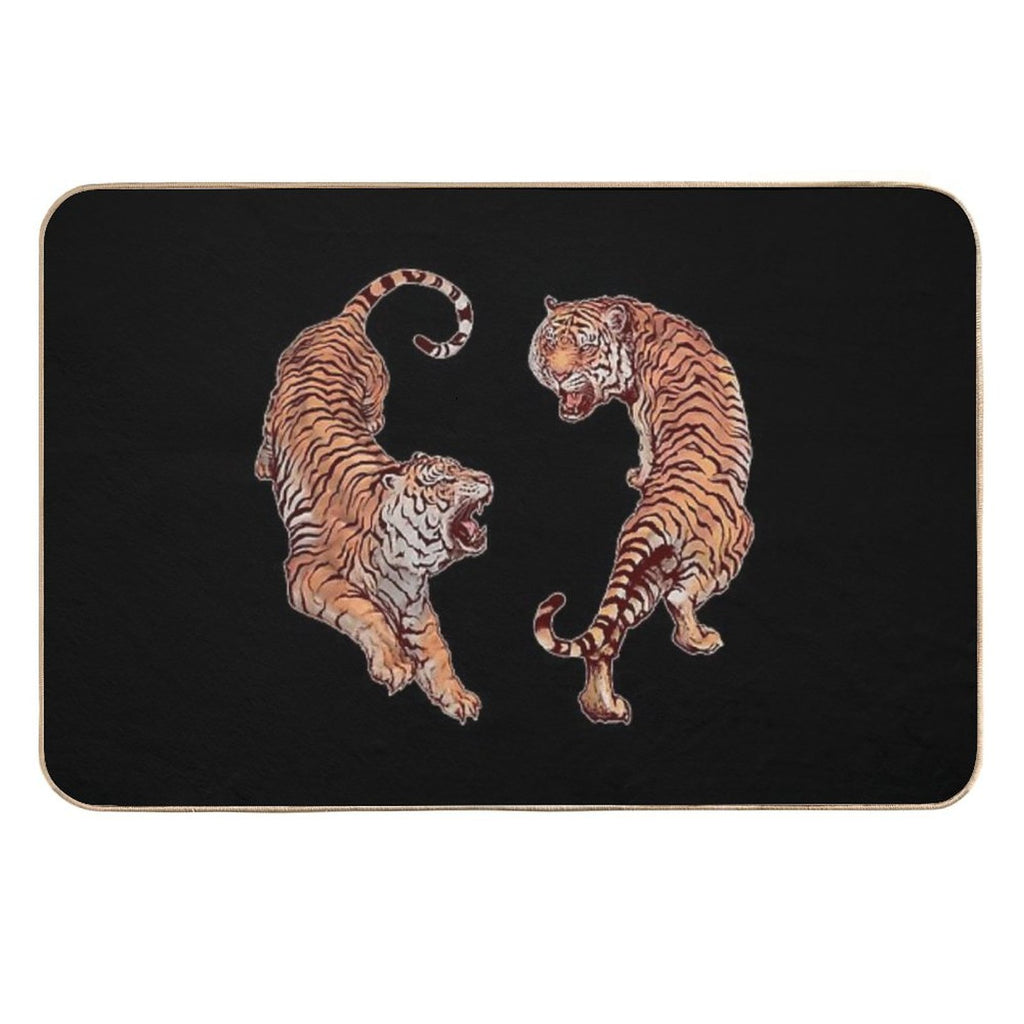 Year of The Tiger Happy Chinese New Year Yin Yang Tigers  Anti-Trip Bath Mat