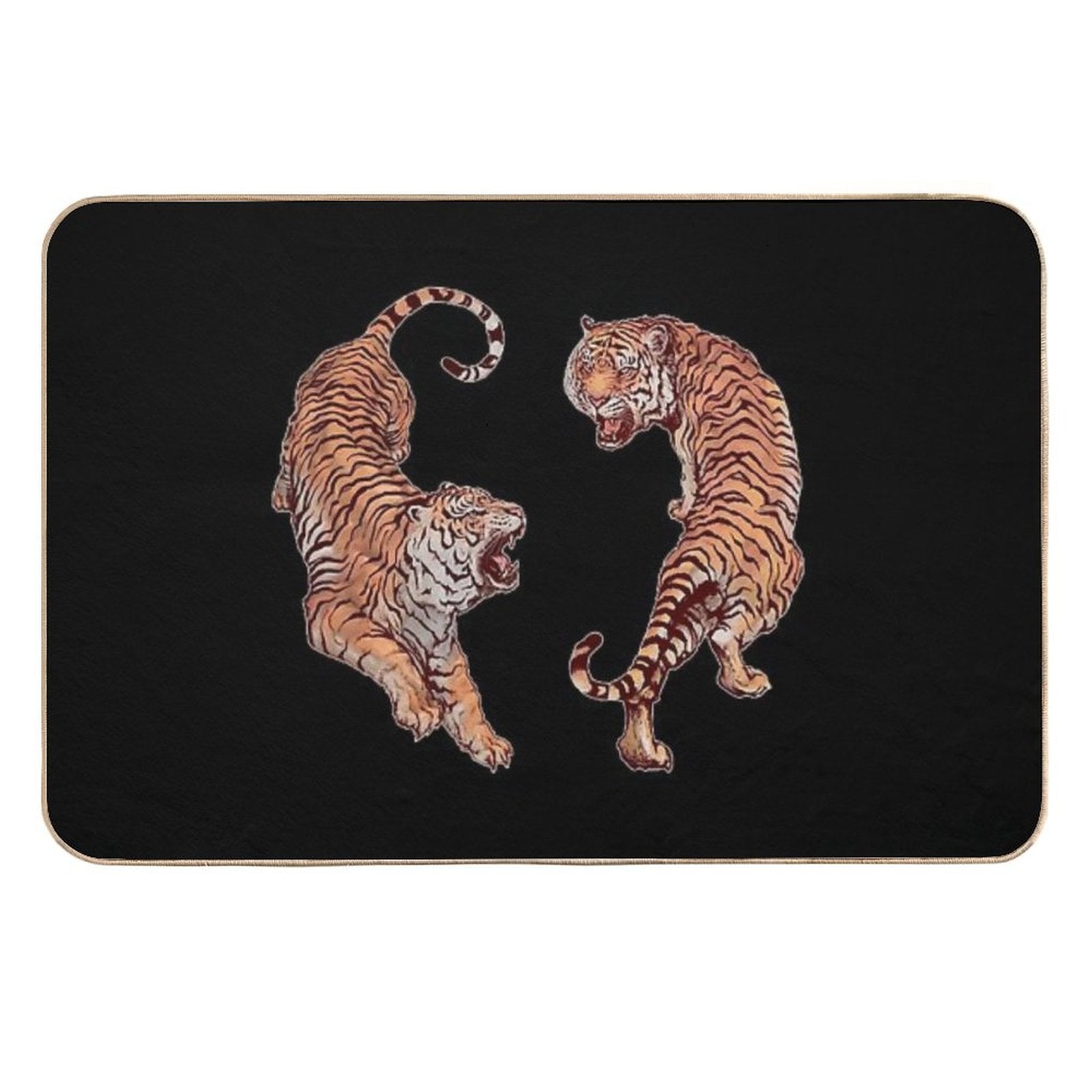 Year of The Tiger Happy Chinese New Year Yin Yang Tigers  Anti-Trip Bath Mat