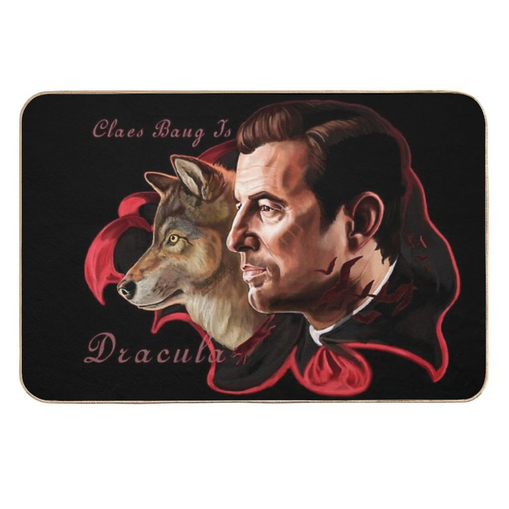Claes Bang Dracula Wolf Painting  Stain-Proof Bath Mat
