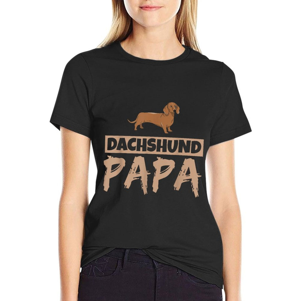 Dachshund Papa Dog Wiener Owner Puppy Dachshund Dad Father for Men Women Kids  Soft T-Shirt