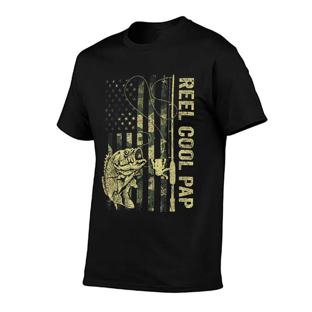Reel Cool Pap Camouflage American Fathers Day  Relaxed-fit T-Shirt