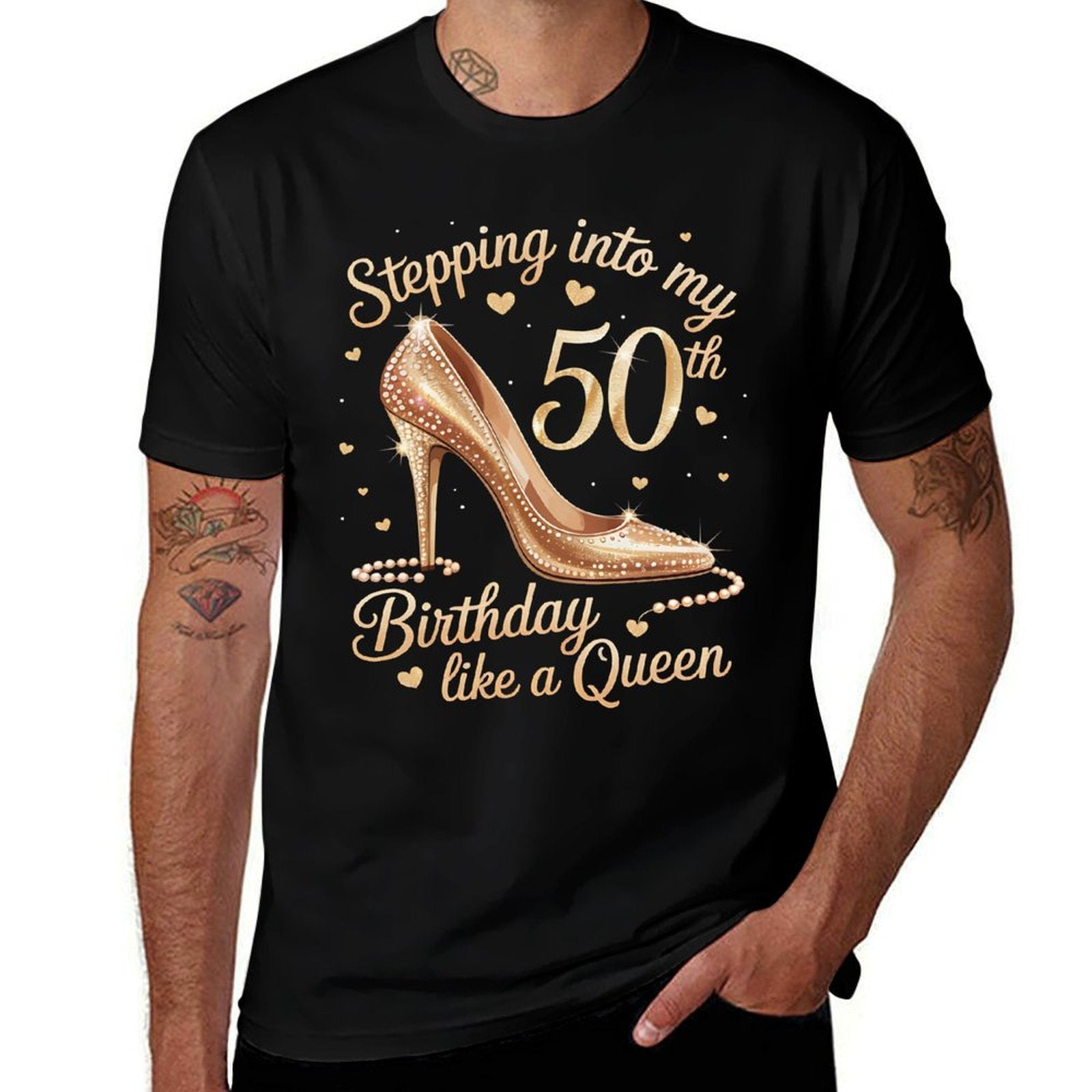 50 Year Old Gifts High Heels Stepping Into My 50th Birthday  Soft T-Shirt