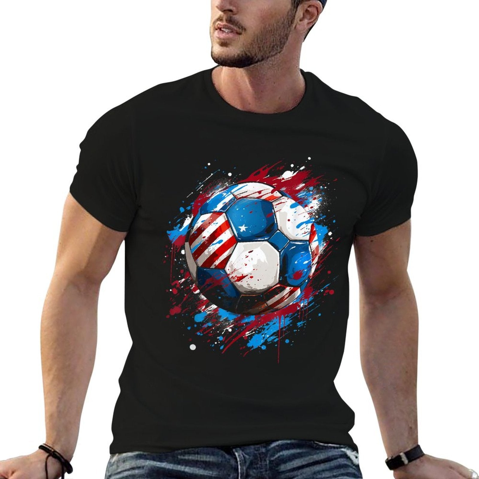 Soccer Football USA Soccer Gift  Stretchy T-Shirt