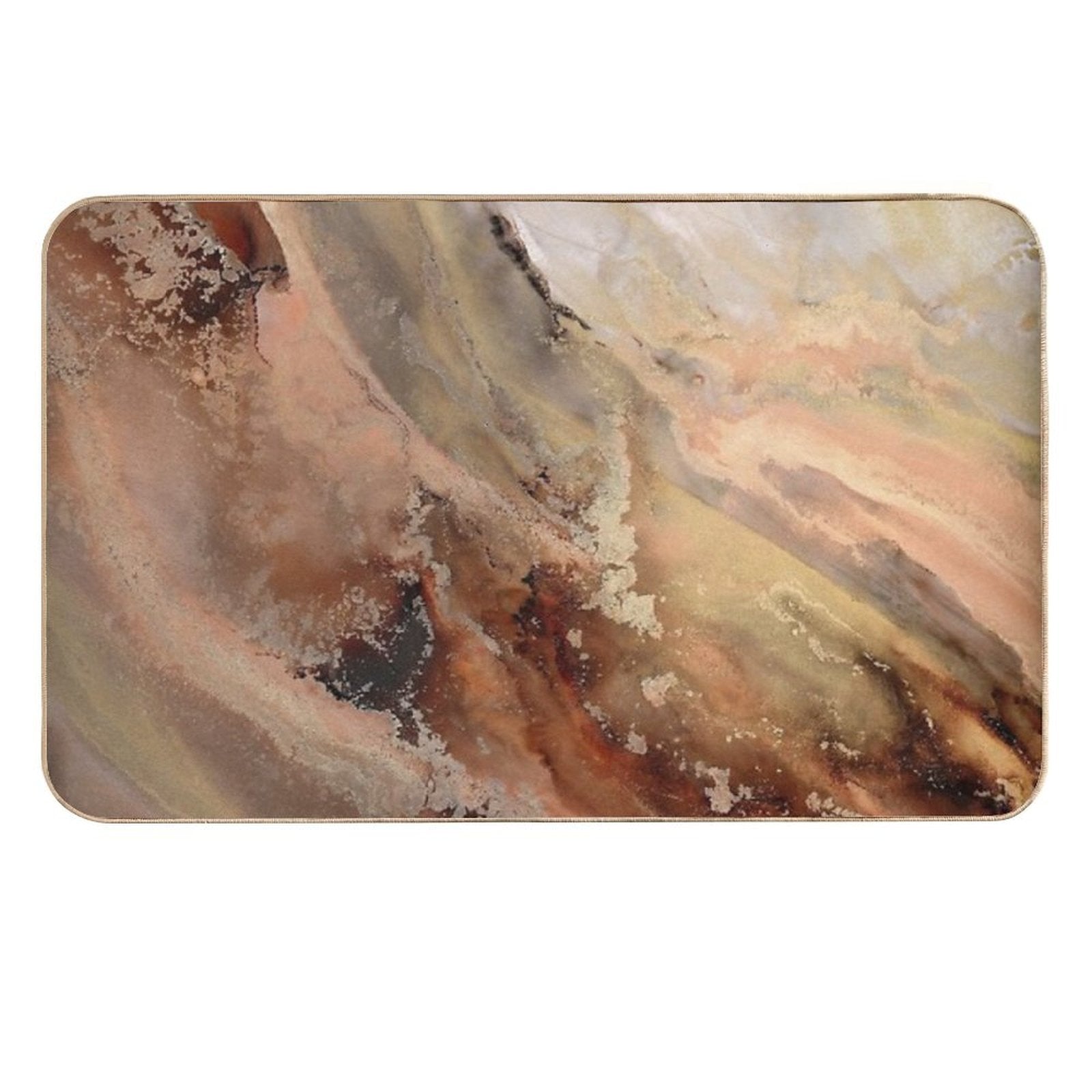 Abstract Autumn, Brown, Gold And Orange, Warm Colours, Abstract Art  Long-Lasting Bath Mat