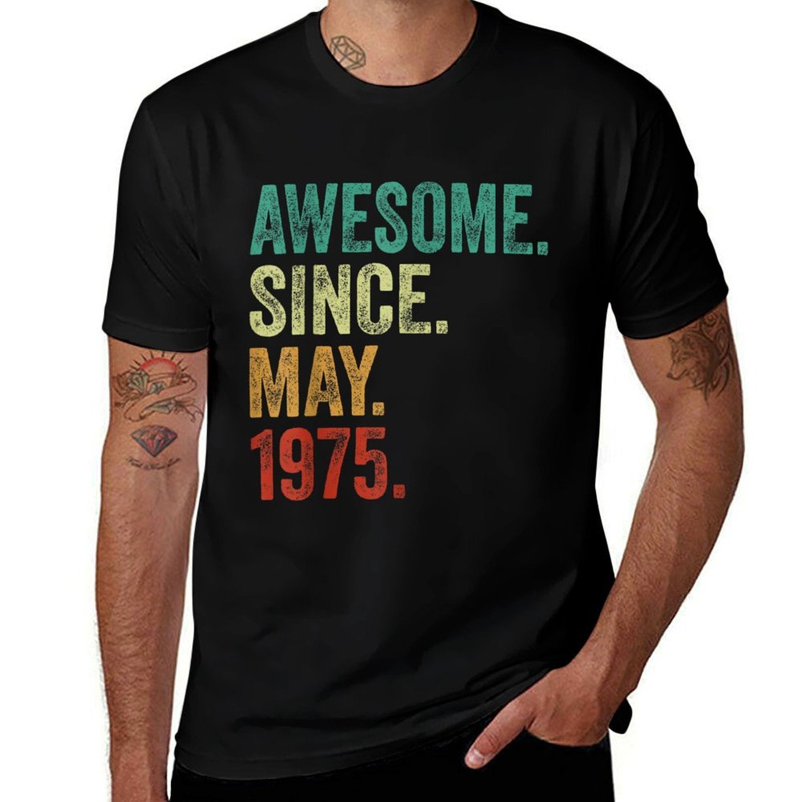 50 Years Old Awesome Since May 1975 50th Birthday  Easy-care T-Shirt