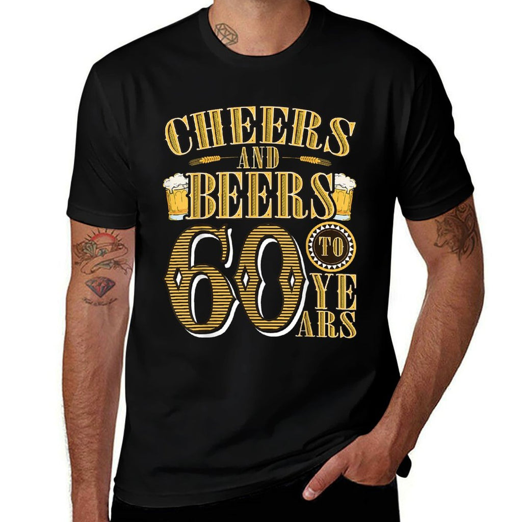 Cheers & Beers to My 60 Years Funny 60th Birthday  Summer-ready Fabric T-Shirt