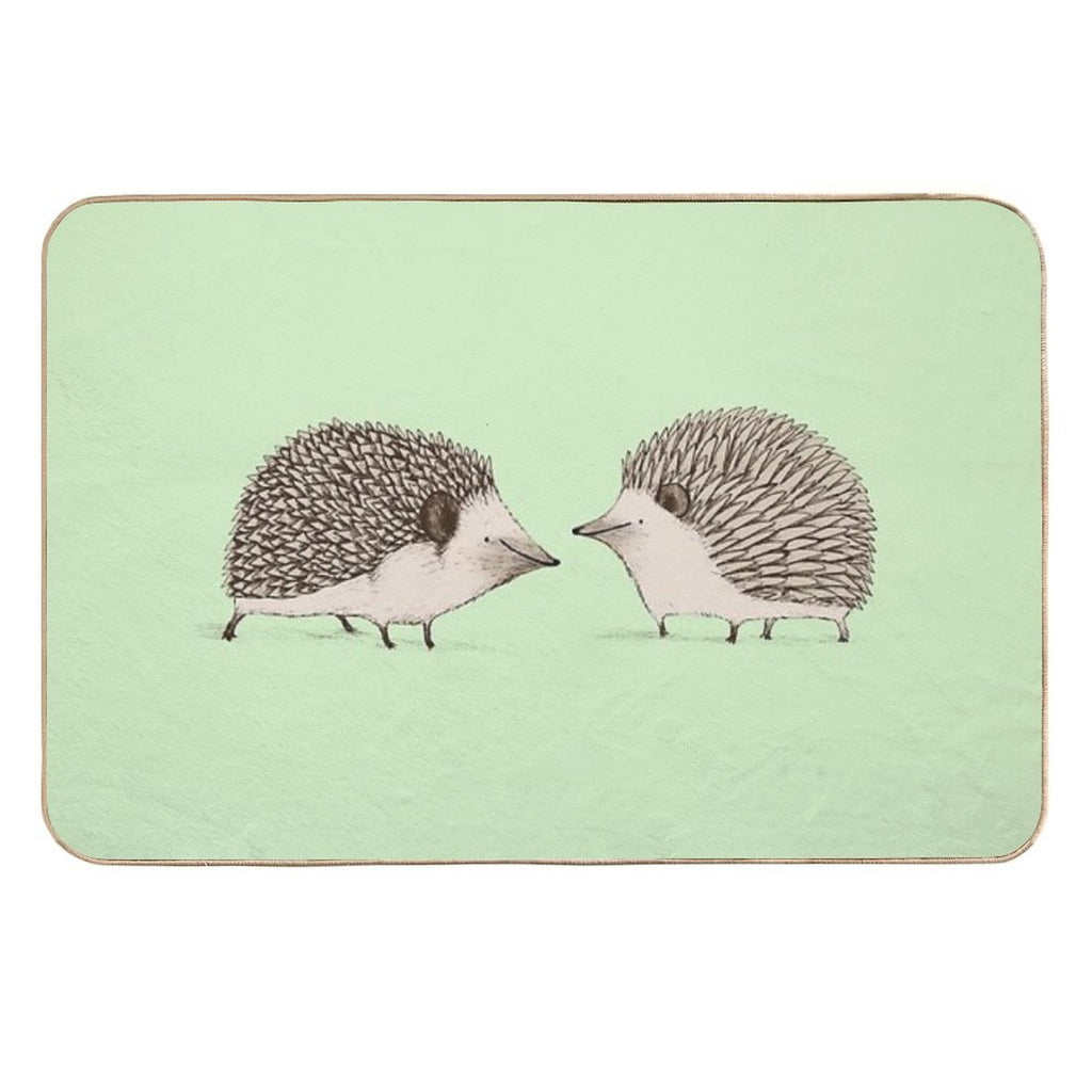 Two Hedgehogs  Slip-Resistant Bath Mat