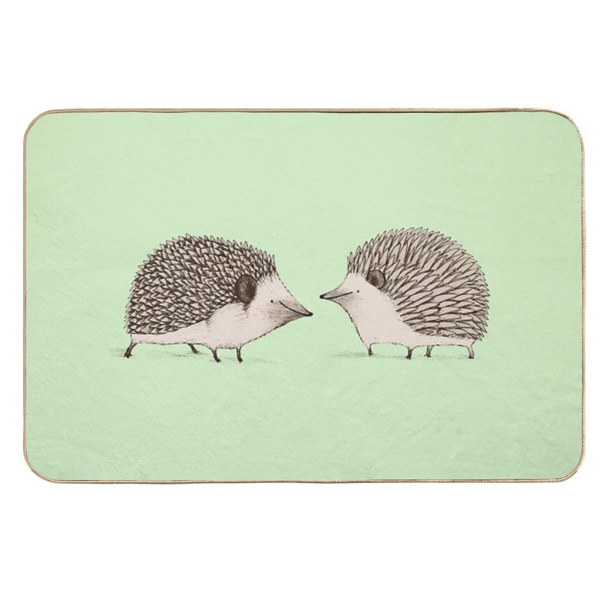 Two Hedgehogs  Slip-Resistant Bath Mat