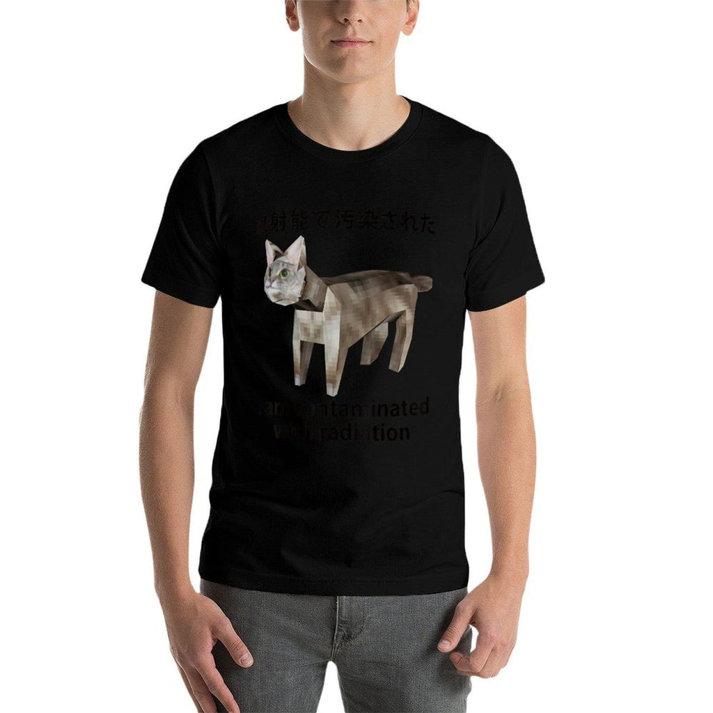 I Am Contaminated With Radiation Japanese Cat Funny Meme  Graphic-printed T-Shirt