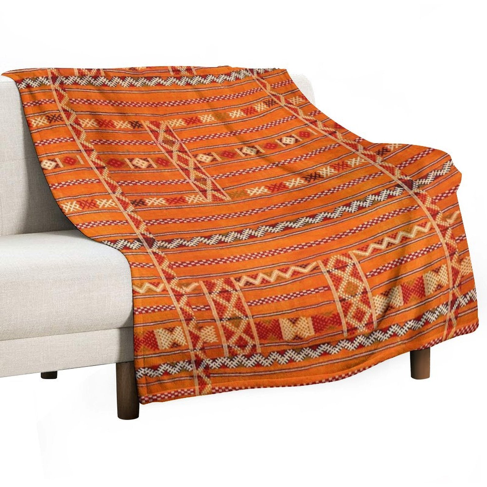 Vintage Moroccan Pattern - Sunset Colors Anti-pilling Throw Blanket