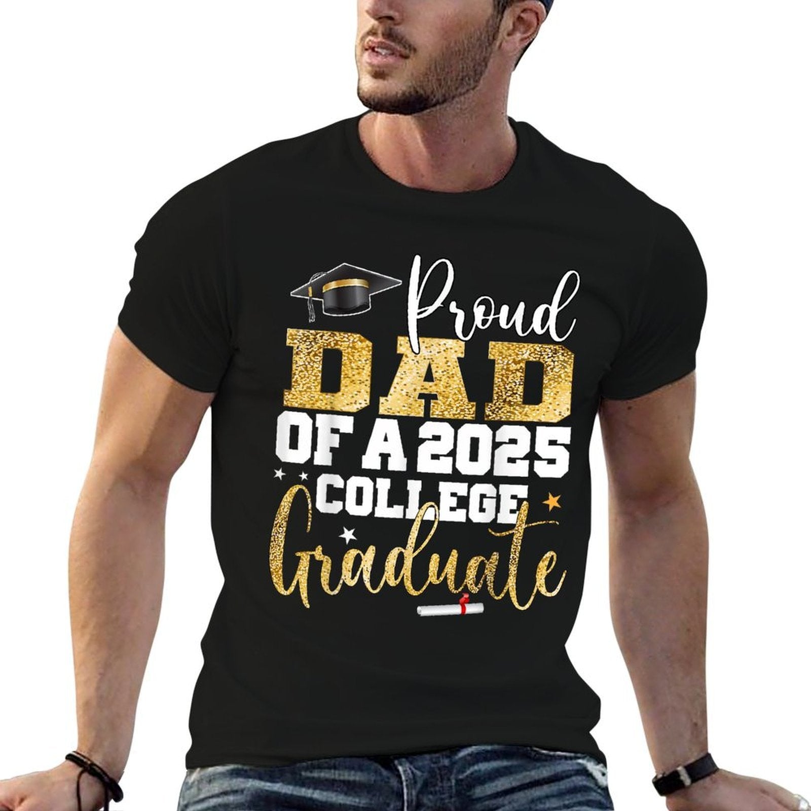 Proud Dad Of 2025 Graduate College Graduation Party  Quick-drying T-Shirt