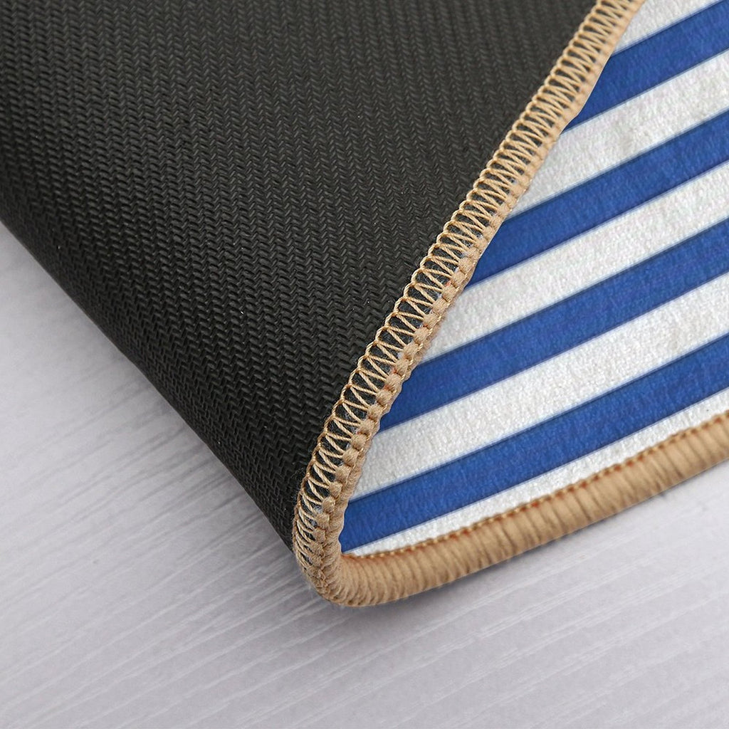 Blue And White Stripes  Rapid-Drying Bath Mat