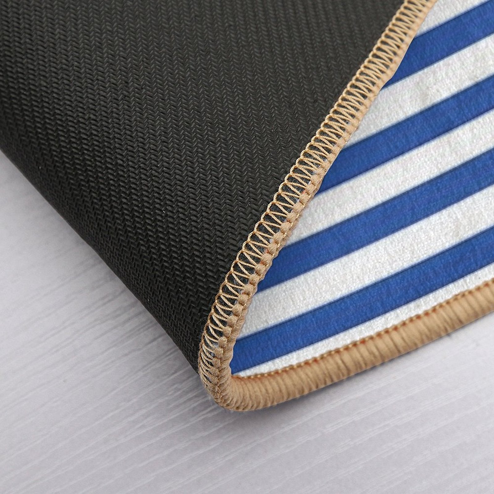 Blue And White Stripes  Rapid-Drying Bath Mat