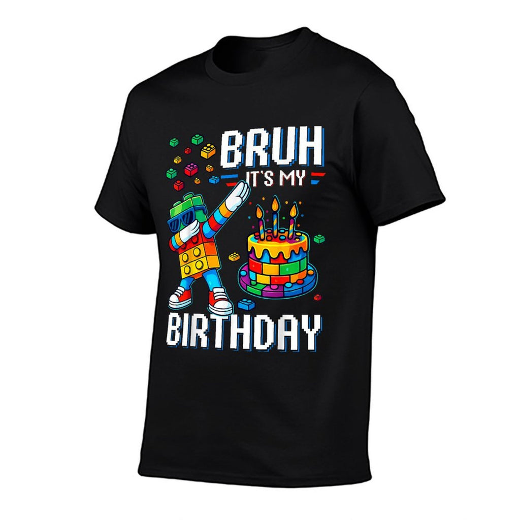 Bruh Its My Birthday Master Builder Dabbing Blocks Bricks  Stretchy T-Shirt