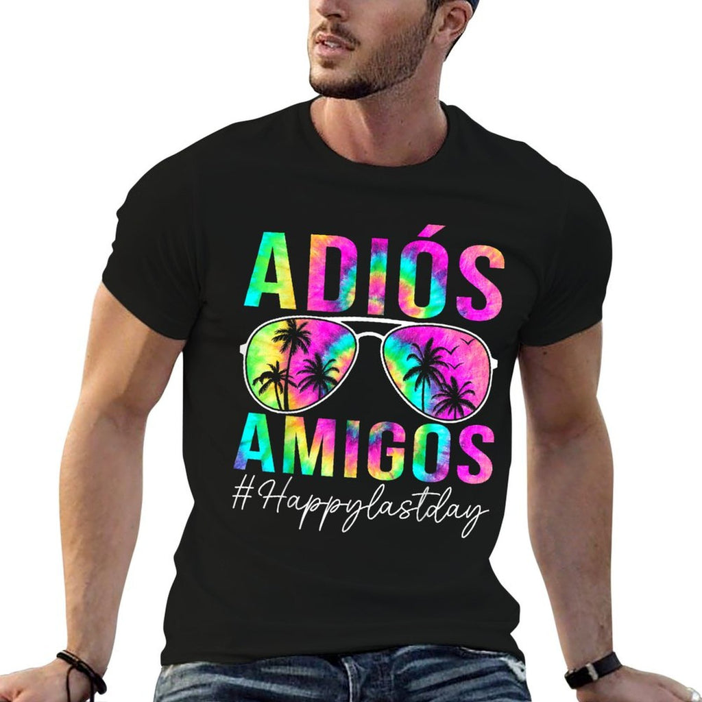 Adios Amigos Tie Dye Last Day of School Teacher Kids Spanish  Wrinkle-resistant T-Shirt