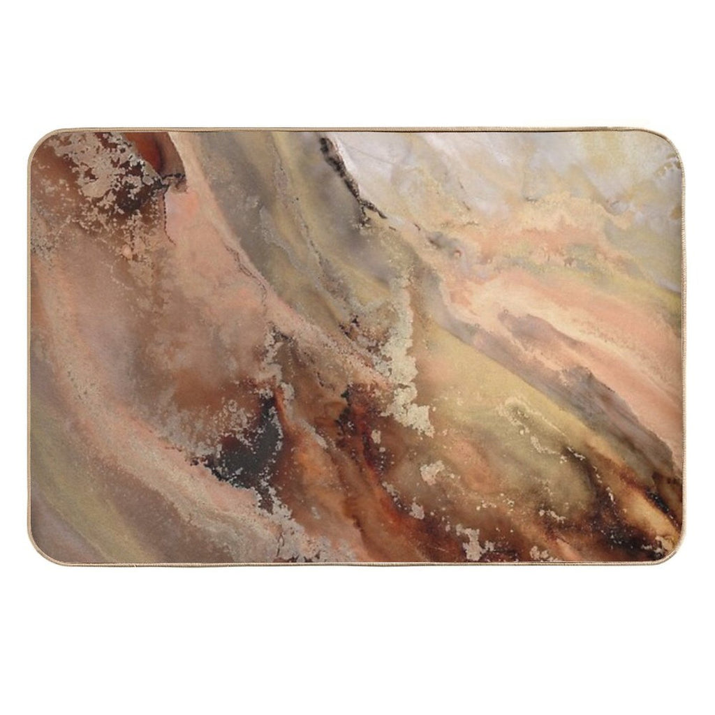 Abstract Autumn, Brown, Gold And Orange, Warm Colours, Abstract Art  Long-Lasting Bath Mat