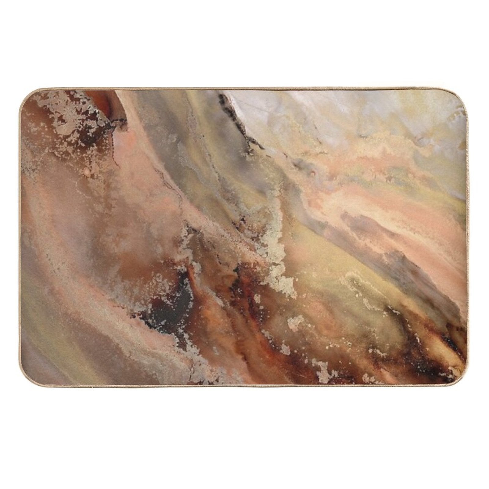Abstract Autumn, Brown, Gold And Orange, Warm Colours, Abstract Art  Long-Lasting Bath Mat